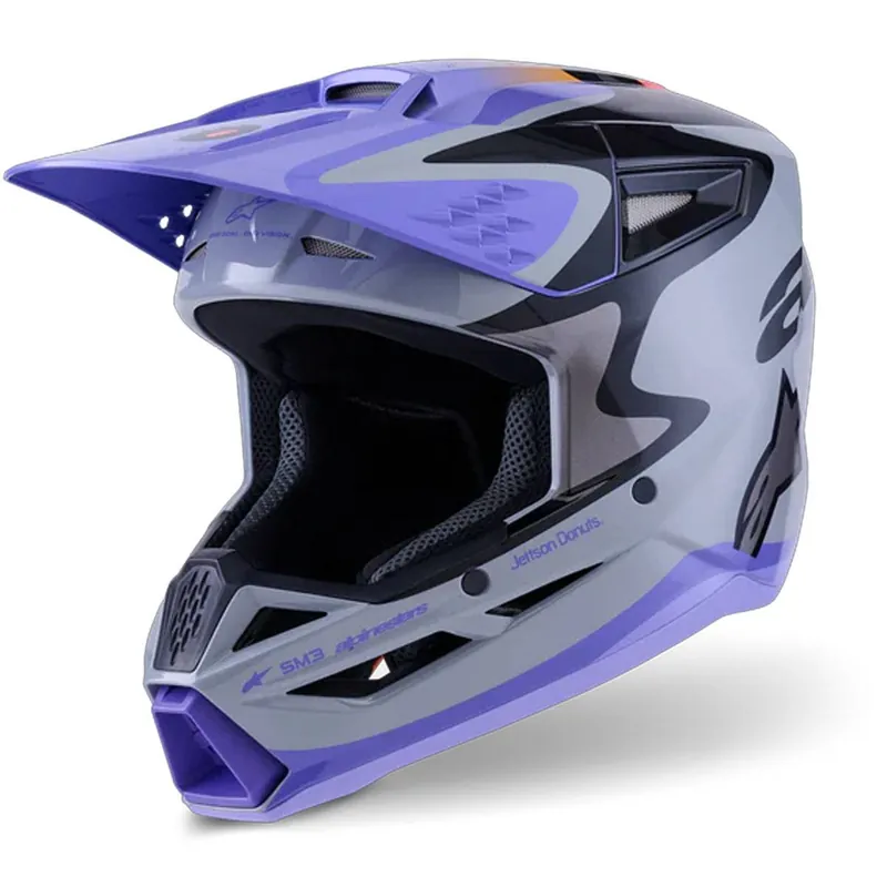 Económico Casco Alpinestar S-M3 Junior Gris y Morado L