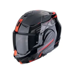 Oferta Especial Casco Modular Scorpion EXO-Tech Evo Traveller Negro-Rojo XS
